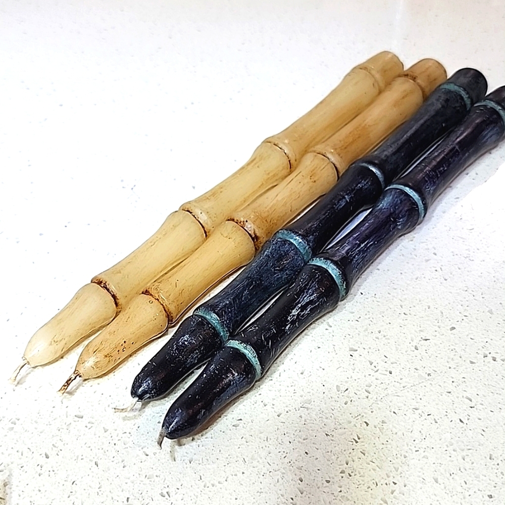 Candles, 10 inch Skeleton Bones Taper Candles,  New. Set of 4.